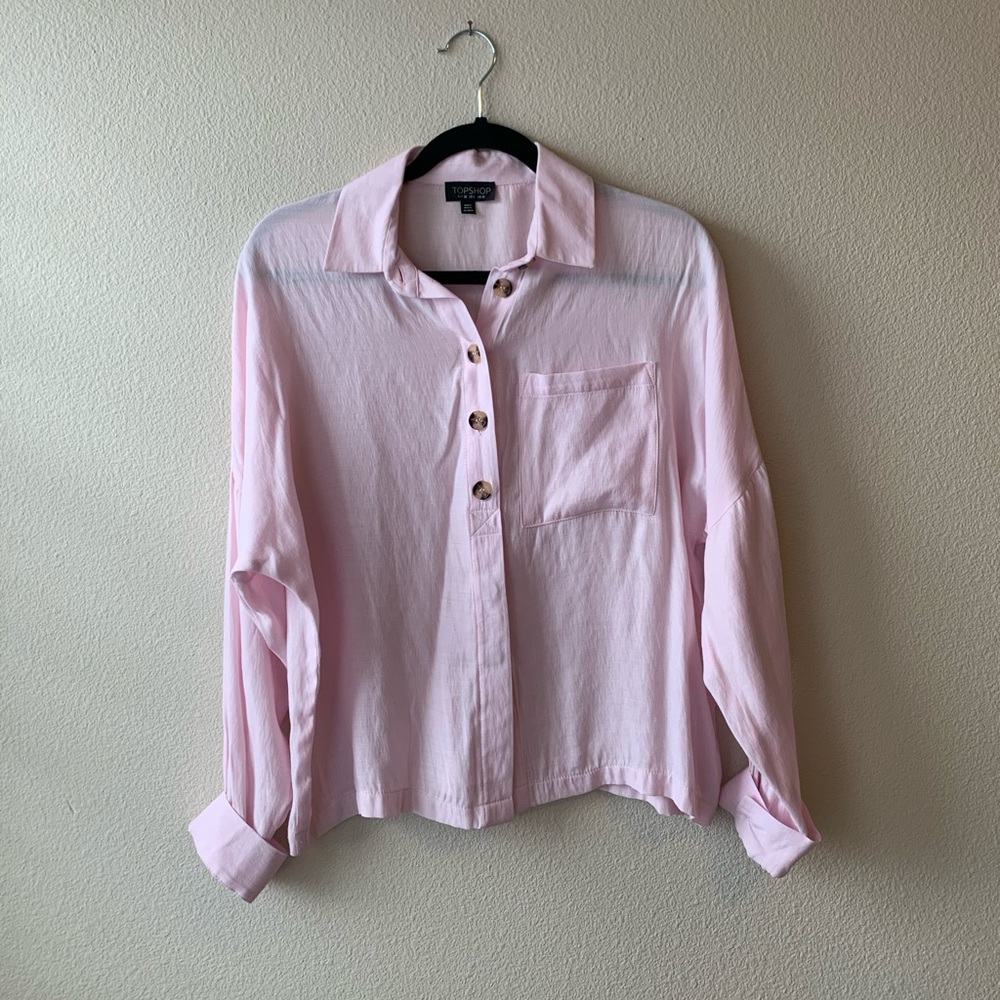 Pink Topshop button down